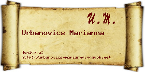Urbanovics Marianna névjegykártya