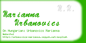 marianna urbanovics business card